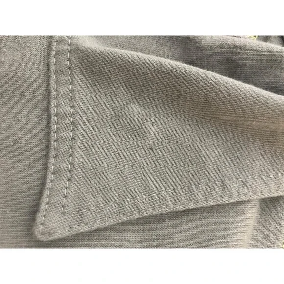 Patagonia Men's Polo Large Gray Shirt Organic Cotton Yellow Stitch Trim  V Neck - Picture 9 of 9